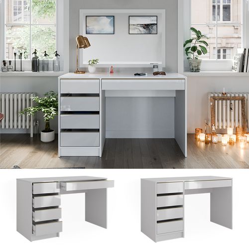 Coiffeuse Sherry 47288 Blanc/or 120cm Sans Miroir