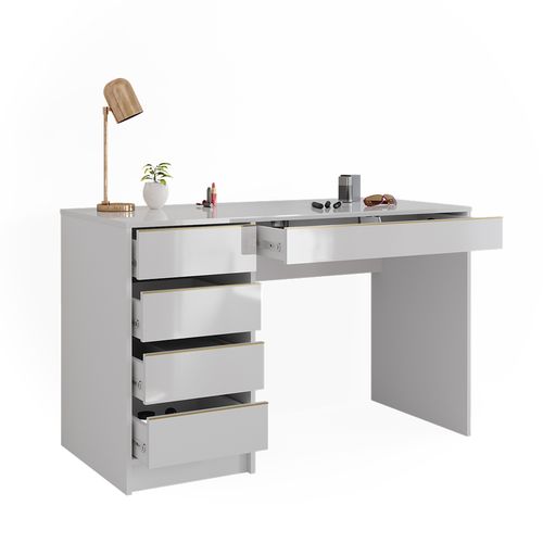 Coiffeuse Sherry 47288 Blanc/or 120cm Sans Miroir