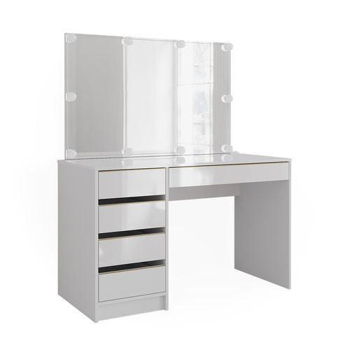 Coiffeuse Sherry 47712 Blanc/or 120cm Avec Éclairage LED