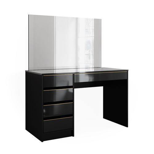 Coiffeuse Sherry 47715 Noir/or 120cm Avec Miroir