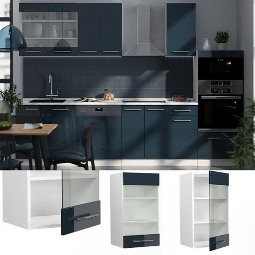 Armoire En Verre Fame-line 49562 Bleu Foncé Brillant 40cm