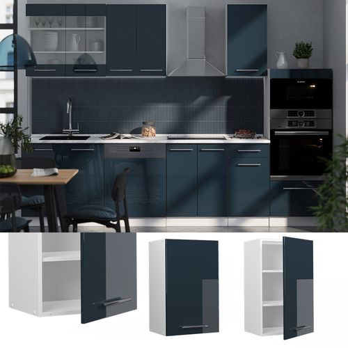 Elément Haut De Cuisine Fame-line 49564 Bleu Foncé Brillant 45cm