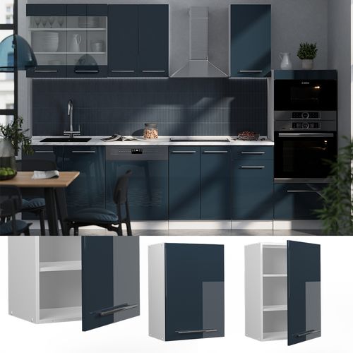 Elément Haut De Cuisine Fame-line 49565 Bleu Foncé Brillant 50cm