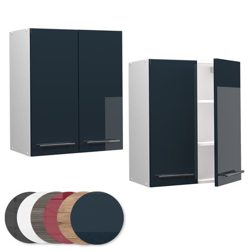 Elément Haut De Cuisine Fame-line 49566 Bleu Foncé Brillant 60cm