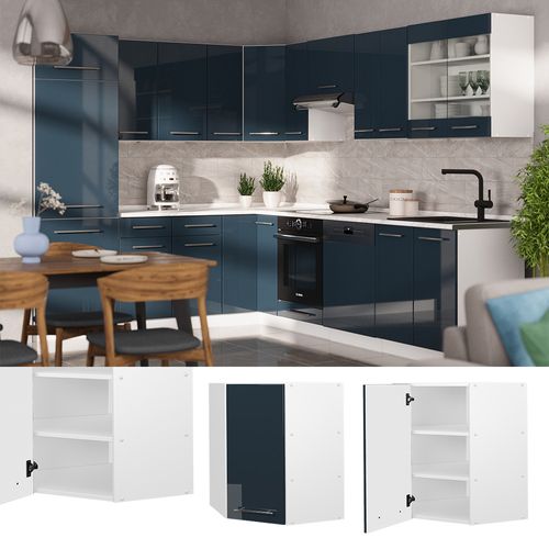 Elément Haut De Cuisine Fame-line 49569 Bleu Foncé Brillant 57cm