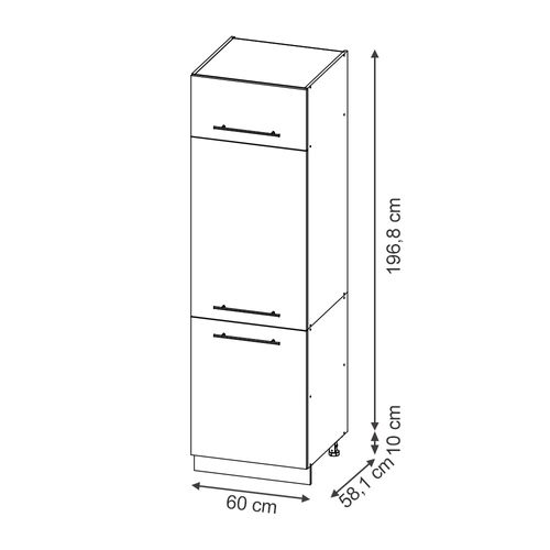 Armoire Pour Frigo Fame-line 49570 Bleu Foncé Brillant 60cm