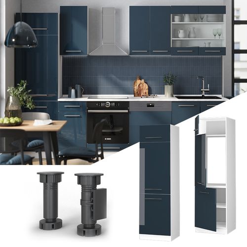 Armoire Pour Frigo Fame-line 49570 Bleu Foncé Brillant 60cm