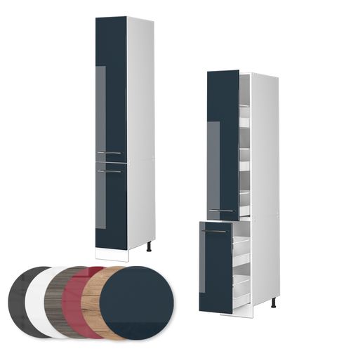 Meuble Haute De Cuisine Fame-line 49579 Bleu Foncé Brillant 30cm