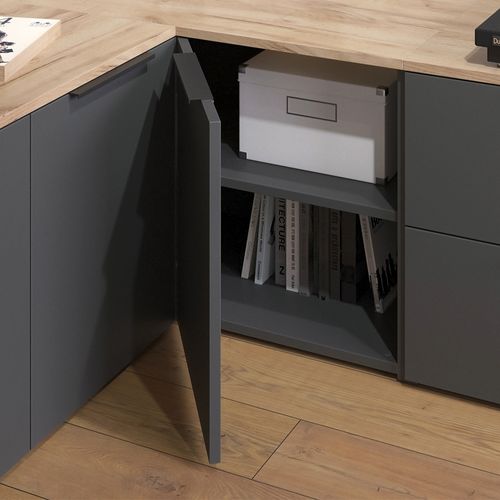 Buffet Wido 47678 Anthracite 80x50cm Commode Dangle Avec Porte