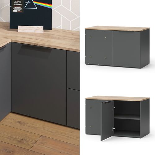 Buffet Wido 47678 Anthracite 80x50cm Commode Dangle Avec Porte