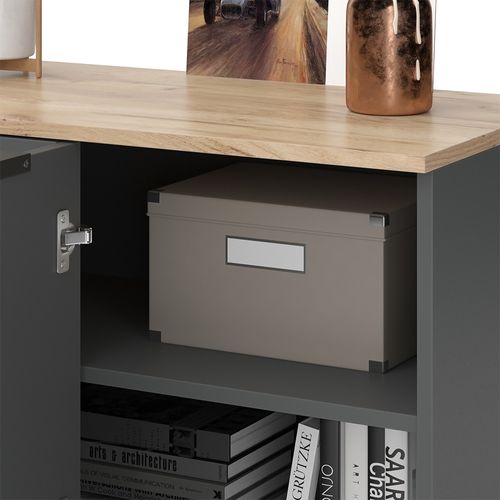 Buffet Wido 47678 Anthracite 80x50cm Commode Dangle Avec Porte