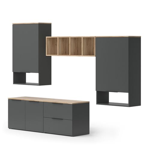 Mur De Salon Wido 49800 Anthracite 5 Pièces