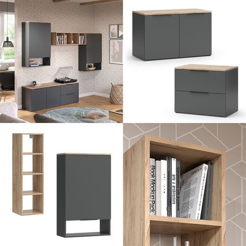 Mur De Salon Wido 49800 Anthracite 5 Pièces