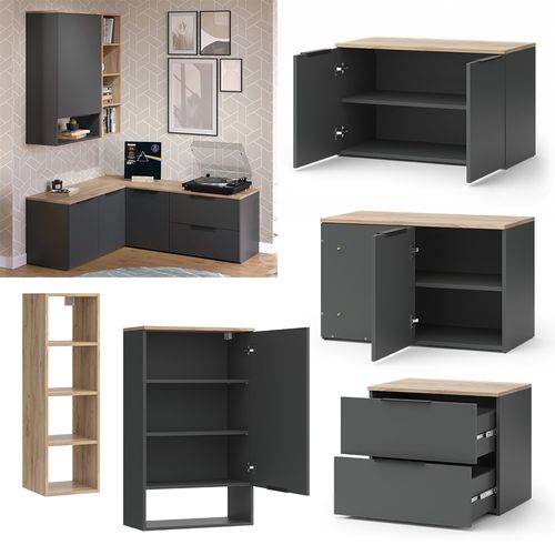 Meuble Mural Wido 49805 Anthracite 5 Pièces