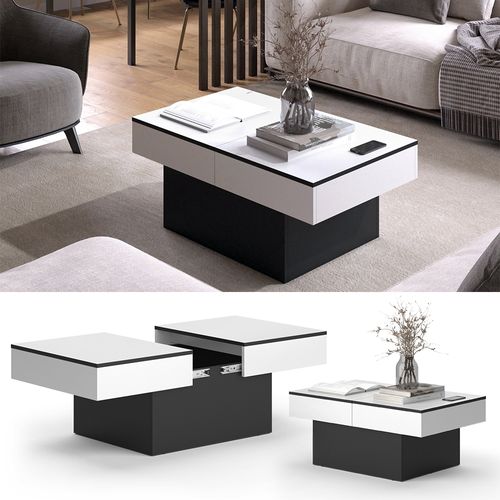 Table Basse Boto 47642 Noir 95x58cm Extensible