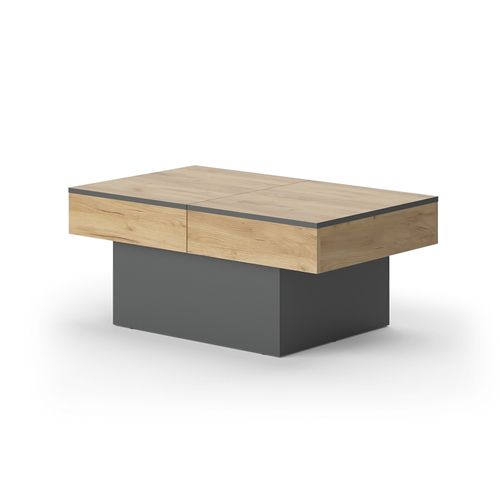 Table Basse Boto 47641 Anthracite/chêne Doré 95x58cm Extensible