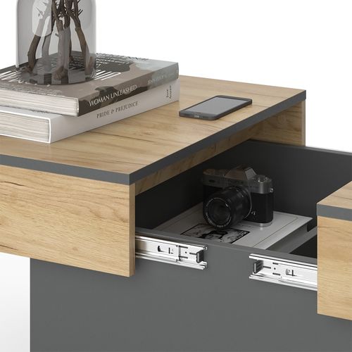 Table Basse Boto 47641 Anthracite/chêne Doré 95x58cm Extensible