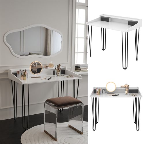 Coiffeuse Sannar 49420 Blanc 110cm Avec Tiroirs