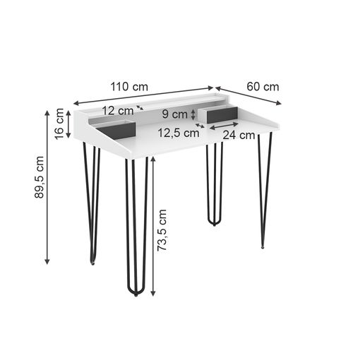 Coiffeuse Sannar 49420 Blanc 110cm Avec Tiroirs