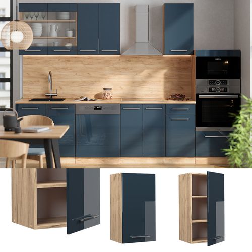 Elément Haut De Cuisine Fame-line 49621 Bleu Foncé Brillant 40cm