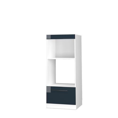 Armoire Micro-ondes Fame-line 49641 Bleu Foncé Brillant 60cm Ouvert