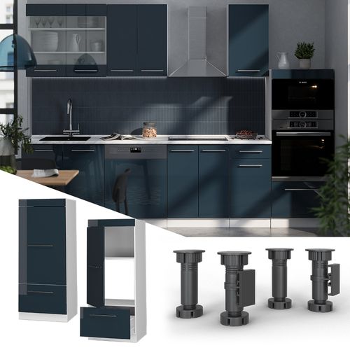 Armoire Micro-ondes Fame-line 49642 Bleu Foncé Brillant 60cm