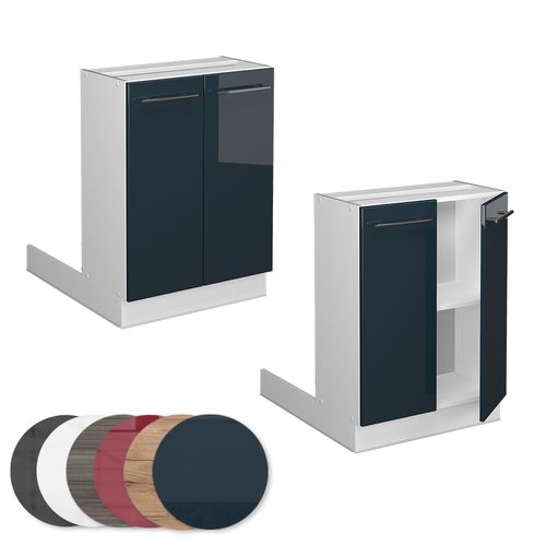 Îlot De Cuisine Fame-line 49644 Bleu Foncé Brillant 60cm Sans Pt