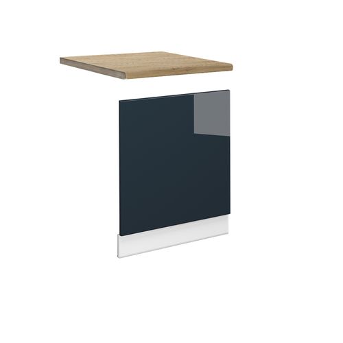 Façade Fame-line 49683 Bleu Foncé Brillant 60cm , Pt Chêne