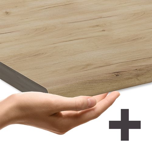 Meuble Cuisine Fame-line 49699 Bleu Foncé Brillant 80cm , Pt Chêne