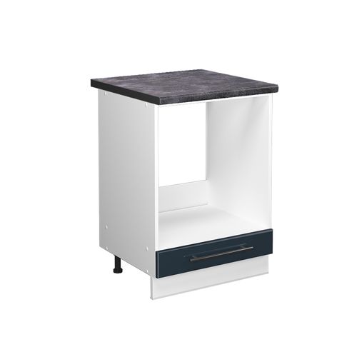 Meuble Pour Four Fame-line 49707 Bleu Foncé Brillant 60cm , Pt Anthracite