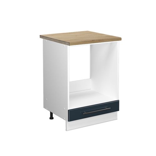 Meuble Pour Four Fame-line 49708 Bleu Foncé Brillant 60cm , Pt Chêne