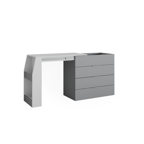 Table De Bricolage Iva 47676 Gris 95.5x80cm Dépliable, 4 Tiroirs