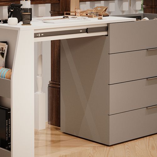 Table De Bricolage Iva 47676 Gris 95.5x80cm Dépliable, 4 Tiroirs