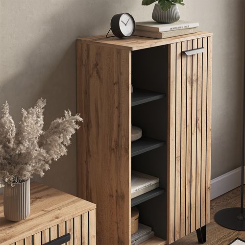 Commode Amber 47682 Marron 35x110cm Avec 1 Porte