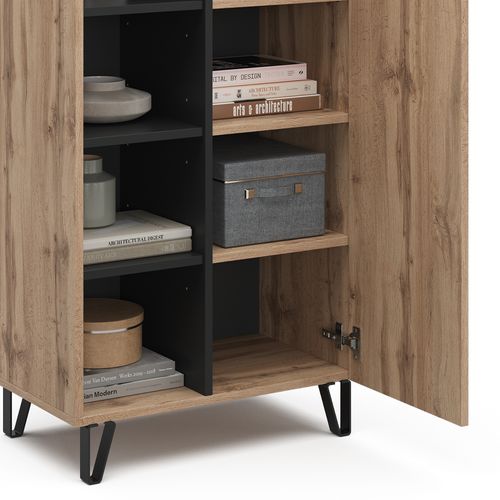 Commode Amber 47682 Marron 35x110cm Avec 1 Porte