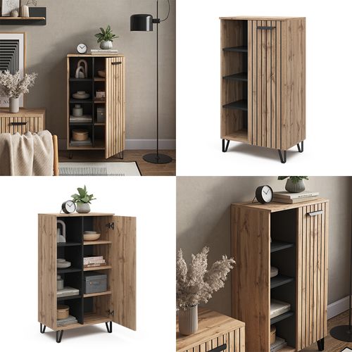 Commode Amber 47682 Marron 35x110cm Avec 1 Porte