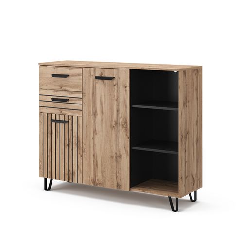 Commode Avec Tiroirs Amber 47686 Marron 38x100cm Avec 2 Tiroirs Et 2 Portes