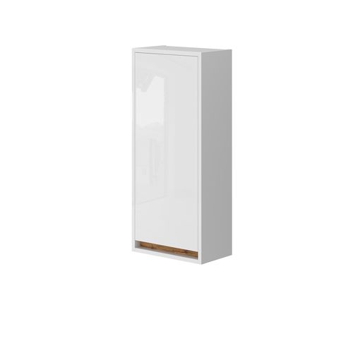 Demi Colonne Detmold, Blanc Brillant/chêne Doré, 81.6x35cm Avec Porte