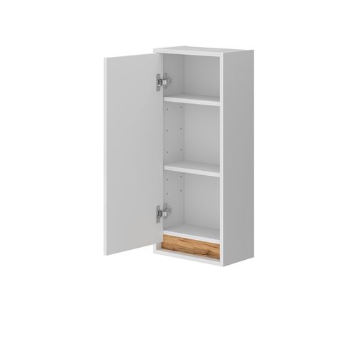 Demi Colonne Detmold, Blanc Brillant/chêne Doré, 81.6x35cm Avec Porte