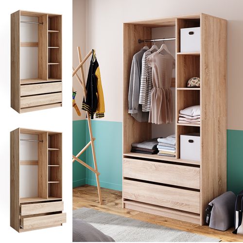 Larmoire Elmo 49517 Sonoma 100x200cm Avec 2 Tiroirs