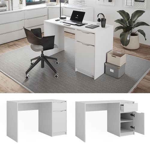 Bureau Ruben 49262 Blanc 120x55cm Avec Tiroir