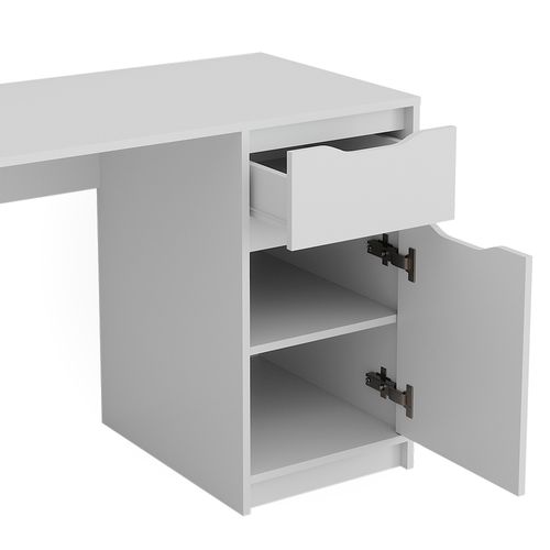 Bureau Ruben 49262 Blanc 120x55cm Avec Tiroir