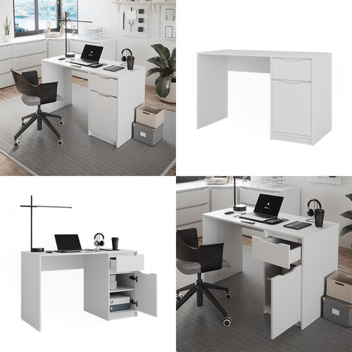 Bureau Ruben 49262 Blanc 120x55cm Avec Tiroir