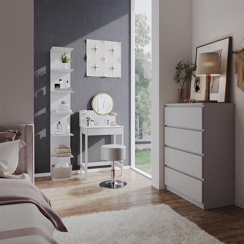 Coiffeuse Surrey 47664 Blanc 60cm Avec Miroir LED