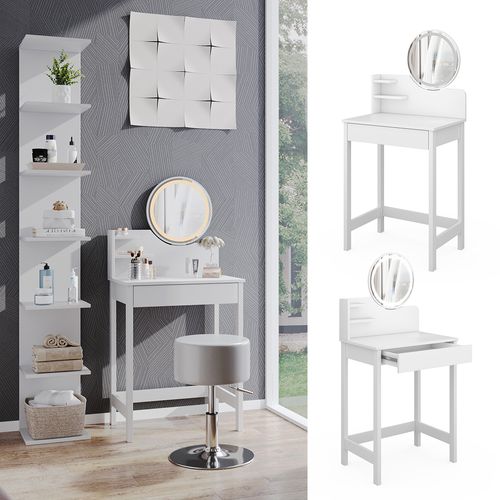 Coiffeuse Surrey 47664 Blanc 60cm Avec Miroir LED