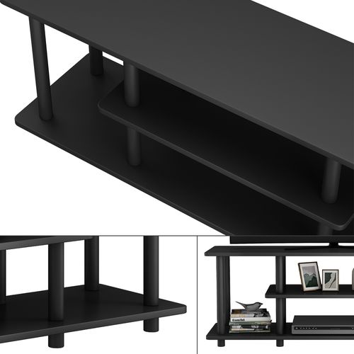 Lowboard Cesaro 49333 Noir 110x41.5cm Avec Étagères Ouvertes