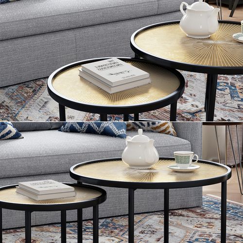 Set De Tables Basses Winnipeg 49372 Bois 62x62cm 2 Pièces