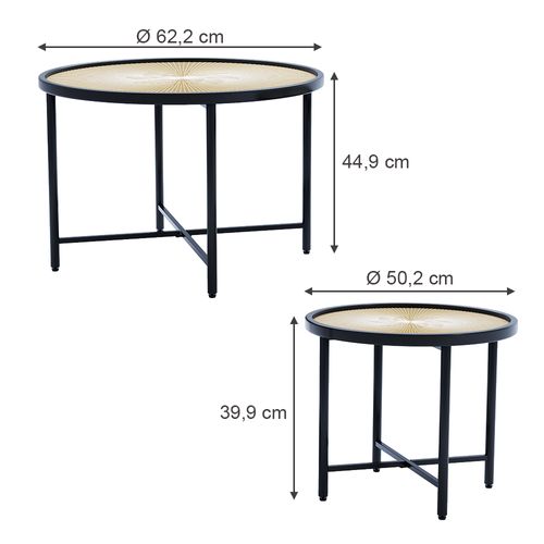 Set De Tables Basses Winnipeg 49372 Bois 62x62cm 2 Pièces