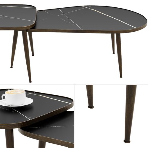 Set De Tables Basses Manitoba 49373 Noir 105x64.5cm 2 Pièces