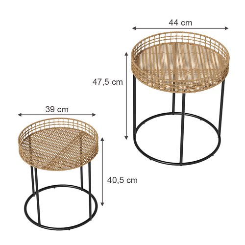 Set De Tables Basses Brunswick 49378 Bois 44x44cm Avec Support